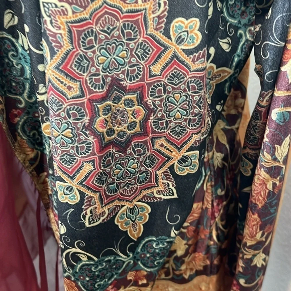 Velvet multicolored‎ cardigan